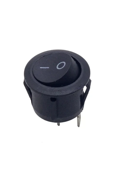Devremarkt 23mm Yuvarlak 2 Pin Anahtar Buton Kcd1 Siyah Plastik Mini Açma Kapama On / Off ürün görseli 1