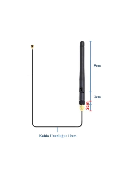 Devremarkt 2.4ghz 3dbi Wifi Anten Seti Esp8266 Sma + Ufl Soket 900mhz 1800mhz 2400ghz Rf Esp-07 Esp32 Gsm Wifi ürün görseli 1