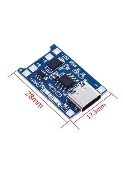 Devremarkt Tp4056 Korumalı Lityum Pil Şarj Devresi Type C Usb Batarya ürün görseli 1