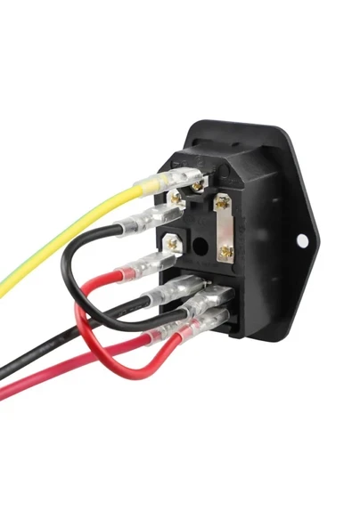 Devremarkt Kablolu 220V Erkek Power Soketi Sigorta Yuvalı ve Işıklı Açma Kapama Anahtarlı Kulaklıklı Montaj Tip ürün görseli 1