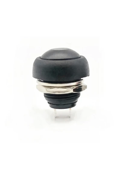 Devremarkt 12mm Pbs-33b 2 Pin Push Buton Siyah On Off 1a 250v Mini Yuvarlak Su Geçirmez Anahtar Momentary ürün görseli 1