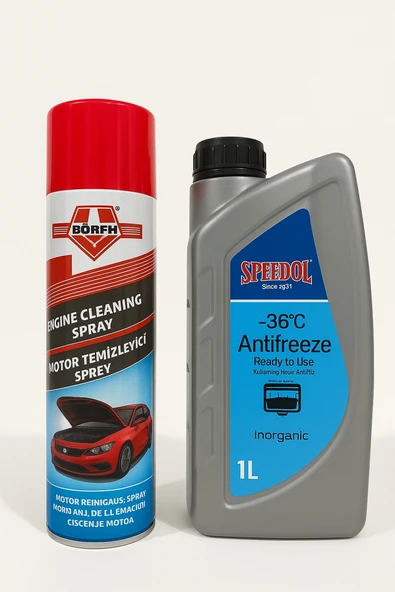 Speedol Mavi Antifriz 1 LT -36 Kullanıma Hazır Ve Motor Temizleme Spreyi ürün görseli 1