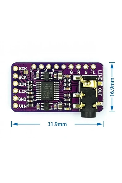 Devremarkt PCM5102A DAC Modül IIS Ses Kartı Müzik Üretici Dijital Analog Dönüştürücü Raspberry Pi Esp32 ürün görseli 1