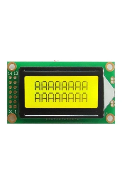 Devremarkt 0802a 2x8 Yeşil Karakter Lcd Modül Display Ekran 5v Siyah Yazı 8x2 8 X 2 Lcd Menü Yazı ürün görseli 1