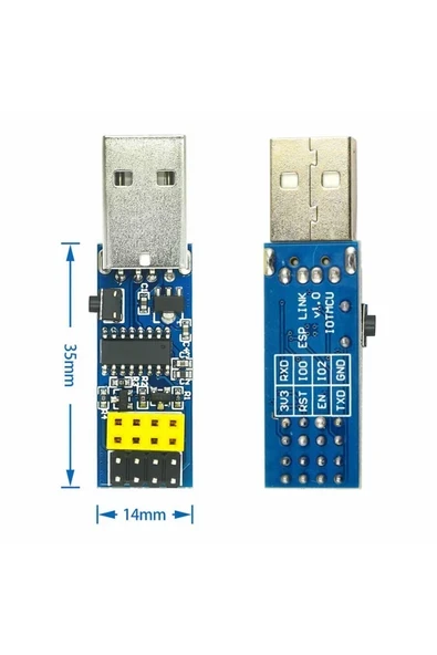 Devremarkt Esp-01 Ch340 Usb Bağlantı Adaptörü Uyumlu Reset Butonlu Esp01 Esp8266 Esp-01s Wifi Modül Ayar ürün görseli 1