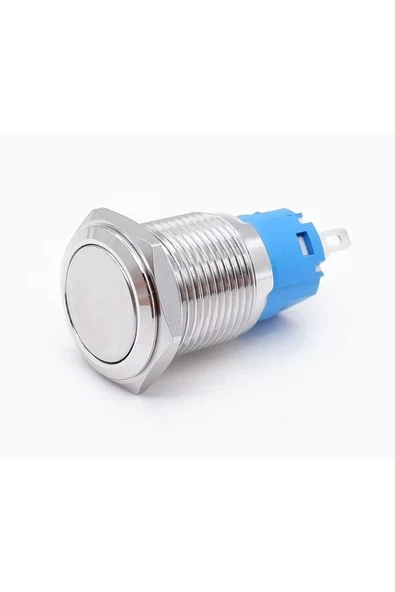 Devremarkt 16mm Metal Panel Montaj Düz Kafa Latch Buton NO NC  DC 6A 12V AC 3A 250V IP67 Su Geçirmez Düğme ürün görseli 1
