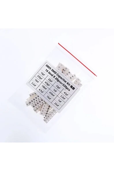 Devremarkt 0805 Smd Kapasitör Set 16 Tip 320 Parça  Yüzey Montaj Film Seramik 10pF 22pF 33pF 47pF 220pF 470pF ürün görseli 1