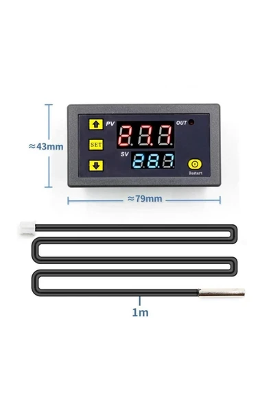 Devremarkt W3230 Dc 12v Dijital Termostat Modül Sıcaklık Kontol Kartı Isıtıcı Soğutucu Kuluçka Akvaryum ürün görseli 1