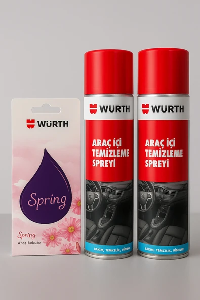Würth Araç içi temizleme Spreyi 2 Adet 500 Ml Ve Asma Koku ürün görseli 1