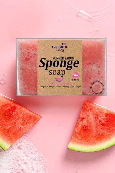 The Bath Bunny Karpuz Kokulu Peeling Etkili Sünger Sabun 180 gr Banyo Sabunu ürün görseli 1