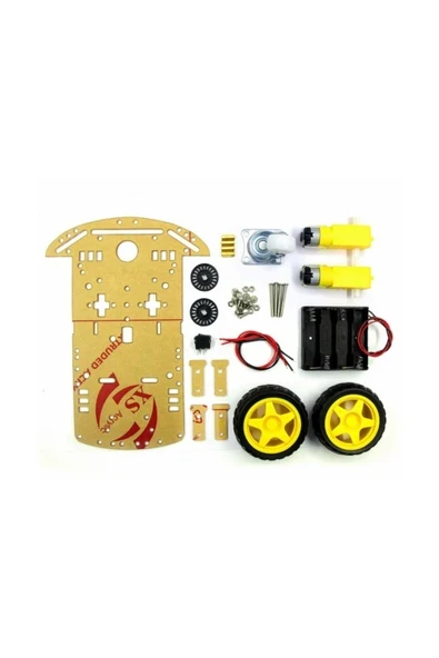 Devremarkt Demonte 2WD Akıllı Robot Araba Şasi Kiti  DIY Pleksi Tekerlek Motor Çizgi İzleyen Engelden Kaçma ürün görseli 1
