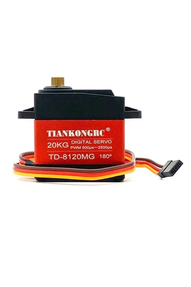Devremarkt Td-8120mg 20kg 180 Derece Metal Dişli Servo Motor 20kg Yüksek Tork Su Geçirmez Çift Rulman ürün görseli 1