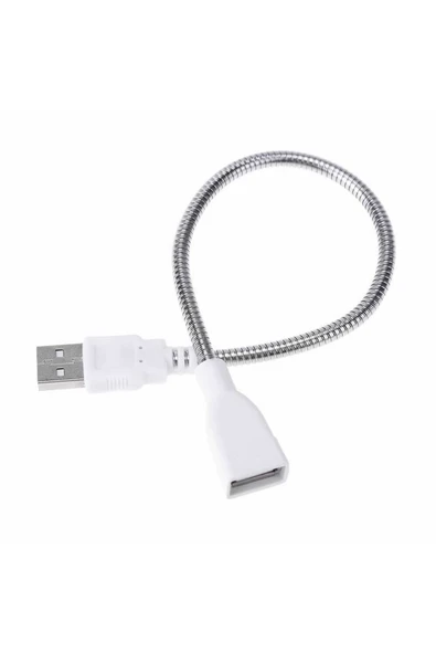 Devremarkt Metal Usb Type A Soketli Uzatma Kablosu Kıvrılabilir Hortum Kordon 25cm Masa Lambası Led Aydınlatma ürün görseli 1