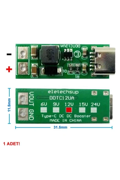 Devremarkt Type C Usb 5v To 12v Boost Modül 9w Dc Voltaj Yükseltici Taşınabilir Minik Güç Kaynağı Step Up ürün görseli 1