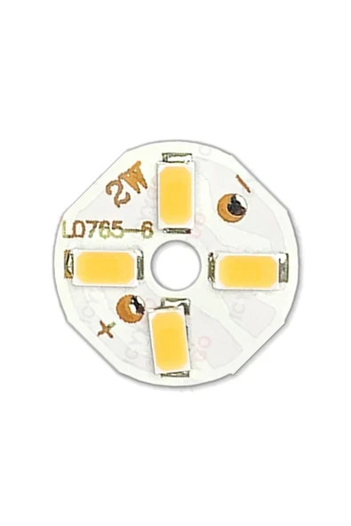 Devremarkt 5730 6V 2W 20mm Beyaz 4 Ledli Modül  Aluminyum Pcb Lamba Aydınlatma Işık ürün görseli 1