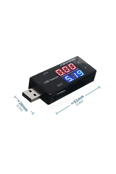 Devremarkt KEWEİ Çift Usb Çıkışlı Voltmetre Ampermetre Akım Voltaj Izleyici Şarj Kws-10va ürün görseli 1