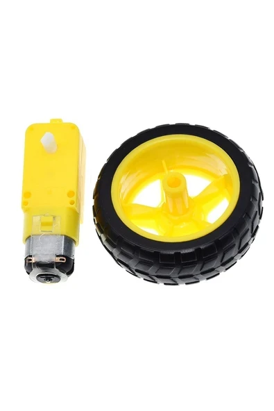 Devremarkt 200rpm Tt Motor Ve Tekerlek Seti Araba Robot Akılı Araç Oyuncak 250rpm Dc 3v-9v ürün görseli 1