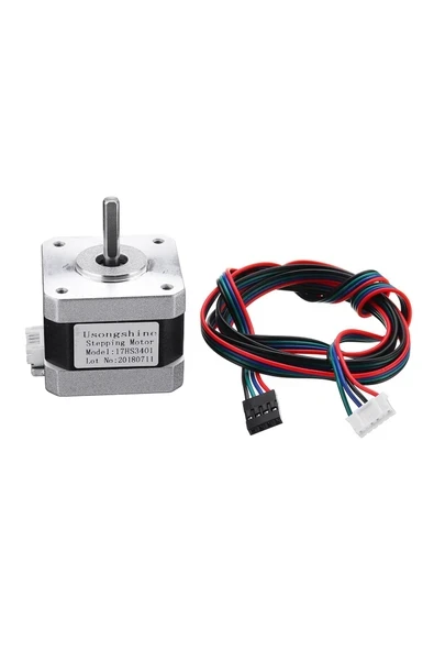 Devremarkt 17HS3401 Nema 17 Step Motor 0.28N.m D Mil 2 Faz 1.3A 1.8 Derece 200 Adım Tork 3D Yazıcı Printer ürün görseli 1