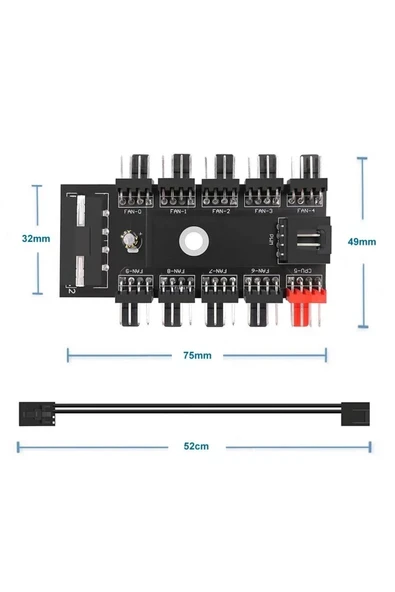 Devremarkt  10 Port Fan Çoğaltıcı Hub Kartı Ide Güç Giriş Soketi 12v 3 4 ... ürün görseli 1