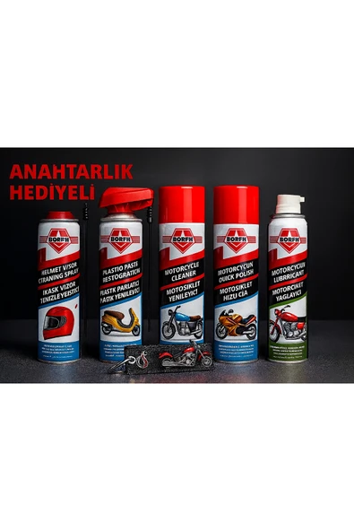 Börfh 5Li Motosiklet Ve Kask Bakım Spreyi Set 300 ML-Zincir Yağlama ürün görseli 1