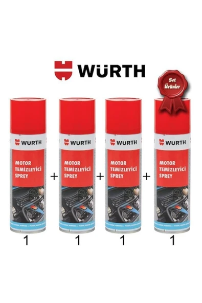 Würth WÜRTH MOTOR TEMİZLEME SPREYİ (500ML) (4 ADET) ürün görseli 1