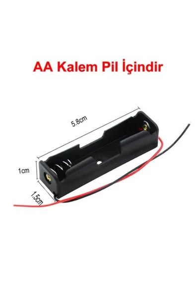 Devremarkt 1'li Aa Kalem Pil Kutusu Yuvası 1.5v Kablolu Kalem Pil Tutucu ürün görseli 1