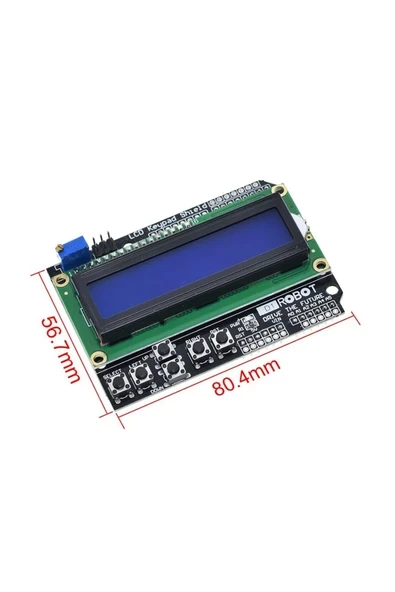 Devremarkt  Arduino Shield 2x16 Karakter Lcd Modül 6 Buton Keypad Tuş Takımı ürün görseli 1