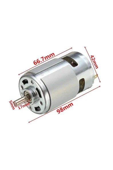 Devremarkt Rs775 Dc Motor 12v 15000rpm Yüksek Hız Tork Çift Bilyalı Rulman Matkap Torna Cnc Router Motor ürün görseli 1