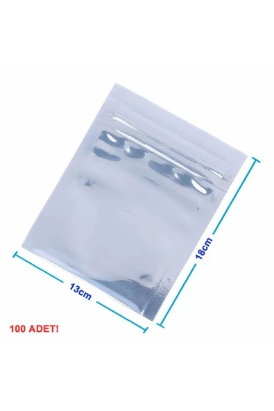 Devremarkt Kilitli Antistatik Poşet 13x18cm 100 Adet Şeffaf Su Toz Geçirmez Koruyucu Esd Metalize Torba ürün görseli 1