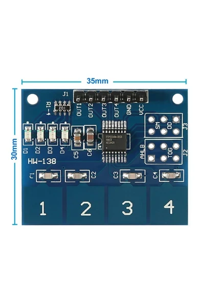 Devremarkt TTP224 4 Kanal Dokunmatik Buton Sensör Modülü Kapasitif Dijital Tuş Algılayıcı Anahtar Keypad ürün görseli 1