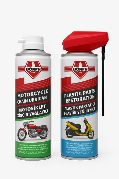 Börfh Motoziklet Zincir Yağı 300 ML Ve Plastik Yenileyici Sprey 300 ML Kobra Başlıklı ürün görseli 1