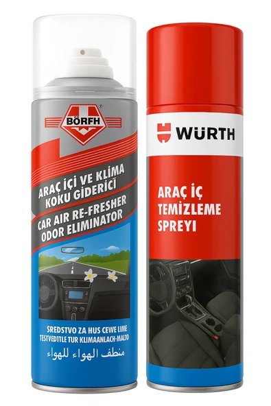Würth Araç İçi Temizleme Spreyi 400 ML Ve Börfh Araç Klima Kokusu ürün görseli 1