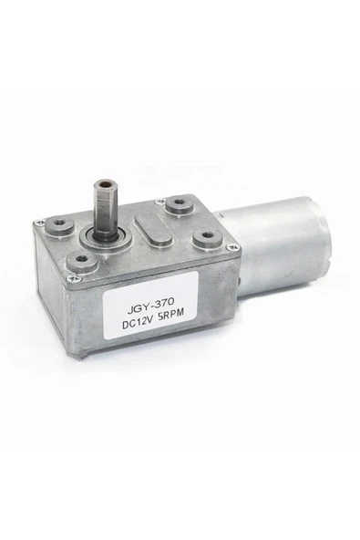 Devremarkt Jgy370 Dc 12v 5 Rpm Redüktörlü Dc Motor 2 Yönde Dönme L Tip 26kg.cm Yüksek Tork Metal Dişli ürün görseli 1