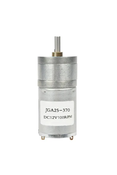 Devremarkt 12v 100rpm Jga25-370 Redüktörlü Dc Motor Metal Dişli Yüksek Tork Kuvvet 25mm Robot Oyuncak ürün görseli 1