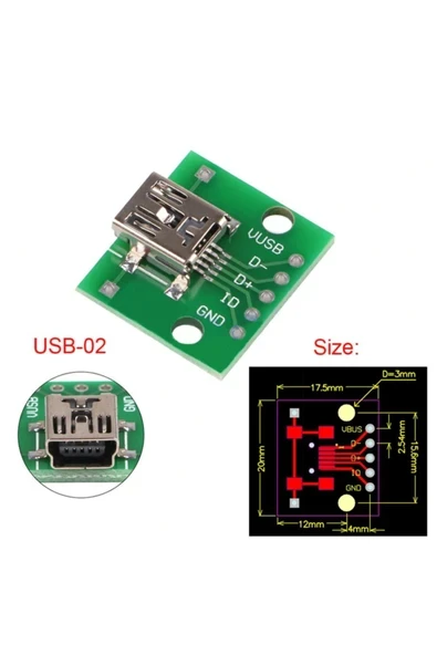 Devremarkt Mini Usb To Dip Çevirici Pcb Usb Haberleşme Deney Prototip 5v Usb ürün görseli 1