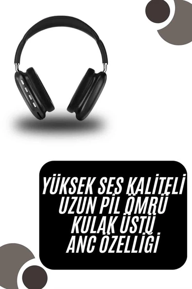 Kulak Üstü Kablosuz Bluetooth Kulaklık Yumuşak Süngerli Sd Kart Girişli ürün görseli 1