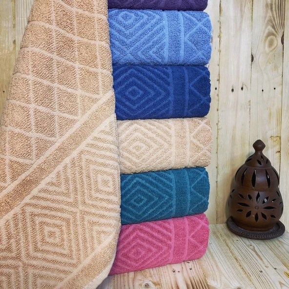 Bimar Bukle Jakarlı Soft Pramit Desenli El Ve Yüz Havlusu 50 X 90 Cm x 6 Adet ürün görseli 1