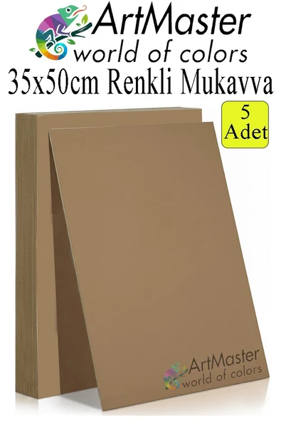 Kahverengi Renkli Mukavva 35x50 cm 5 Adet 1 Paket Renkli Sert Karton 1.0 mm Anasınıfı Hobi Etkinlik Okul Öncesi Elişi ürün görseli 1