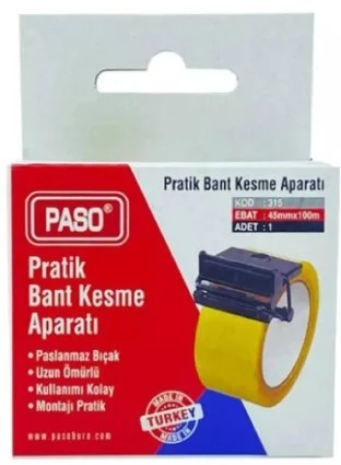 Paso Koli Bant Kesme Aparatı Siyah 1 Adet Avuç İçi Bant Makinesi 45 mm ürün görseli 1
