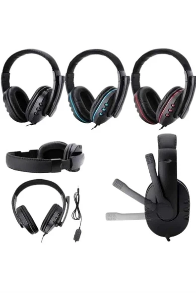 Mikrofonlu  Kulaklık  Kulaklığı Yüksek Ses Kaliteli Stereo Yumuşak Yastıklar ürün görseli 1