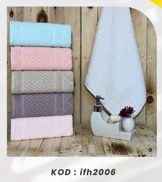 Bimar Bukle Jakarlı Soft Pramit Desenli El Ve Yüz Havlusu 50 X 90 Cm x 3 Adet ürün görseli 1