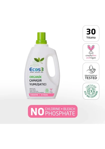 ECOS3 ORGANİK ÇAMAŞIR YUMUŞATICI (750 ML - 30 Yıkama) ürün görseli 1