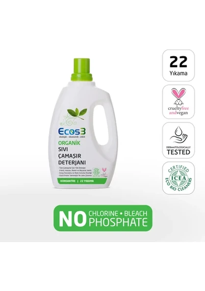 ECOS3 ORGANİK ÇAMAŞIR DETERJANI (750 ML - 22 Yıkama) ürün görseli 1