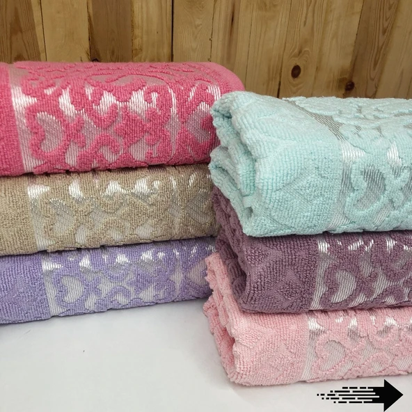 Bimar Bukle Jakarlı Soft Motif Desenli El Ve Yüz Havlusu 50 X 90 Cm x 6 Adet ürün görseli 1