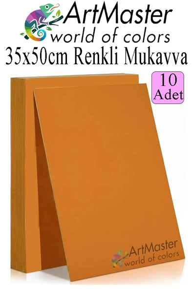 Turuncu Renkli Mukavva 35x50 cm 10 Adet 1 Paket Renkli Sert Karton 1.0 mm Anasınıfı Hobi Etkinlik Okul Öncesi Elişi ürün görseli 1