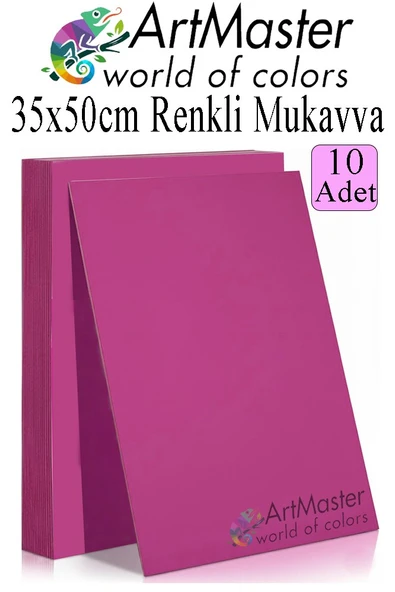 Pembe Renkli Mukavva 35x50 cm 10 Adet 1 Paket Renkli Sert Karton 1.0 mm Anasınıfı Hobi Etkinlik Okul Öncesi Elişi ürün görseli 1