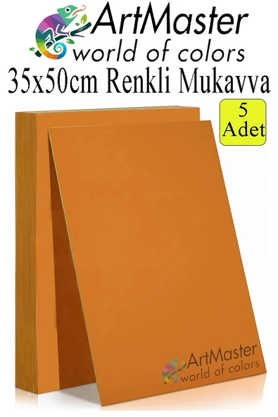 Turuncu Renkli Mukavva 35x50 cm 5 Adet 1 Paket Renkli Sert Karton 1.0 mm Anasınıfı Hobi Etkinlik Okul Öncesi Elişi ürün görseli 1