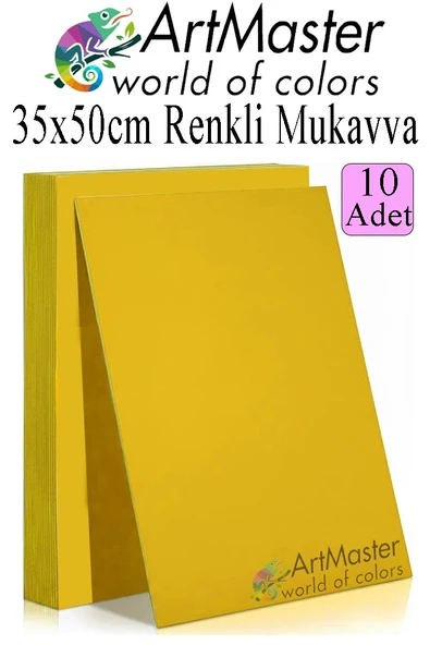 Sarı Renkli Mukavva 35x50 cm 10 Adet 1 Paket Renkli Sert Karton 1.0 mm Anasınıfı Hobi Etkinlik Okul Öncesi Elişi ürün görseli 1