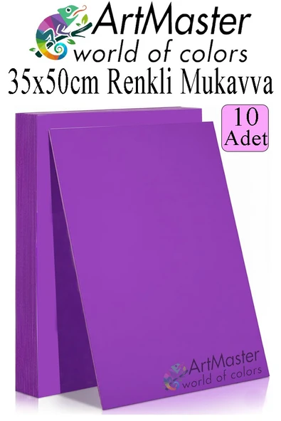 Mor Renkli Mukavva 35x50 cm 10 Adet 1 Paket Renkli Sert Karton 1.0 mm Anasınıfı Hobi Etkinlik Okul Öncesi Elişi ürün görseli 1