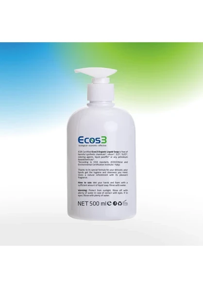 ECOS3 ORGANİK SIVI SABUN BEYAZ MANOLYA (500 ML) ürün görseli 1